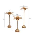 Small Double Hammered Flower Detachable Tealight Holder Set of 3