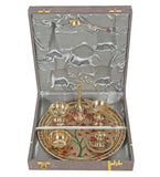 Heavy Brass Meena Pooja Thali Set of 6