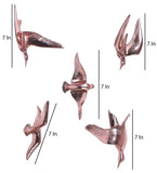 Aluminium Copper Bird Wall Decor Set of 5