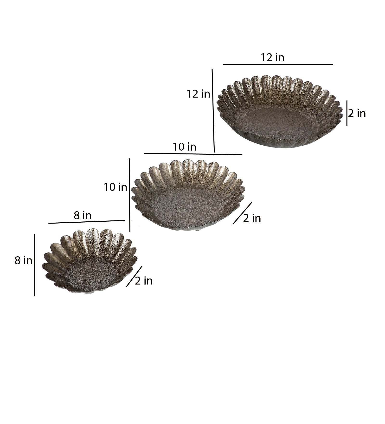 Gold Textured Urli Bowl Set of 3