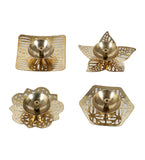 Brass Etching Gold Dia Set of 4