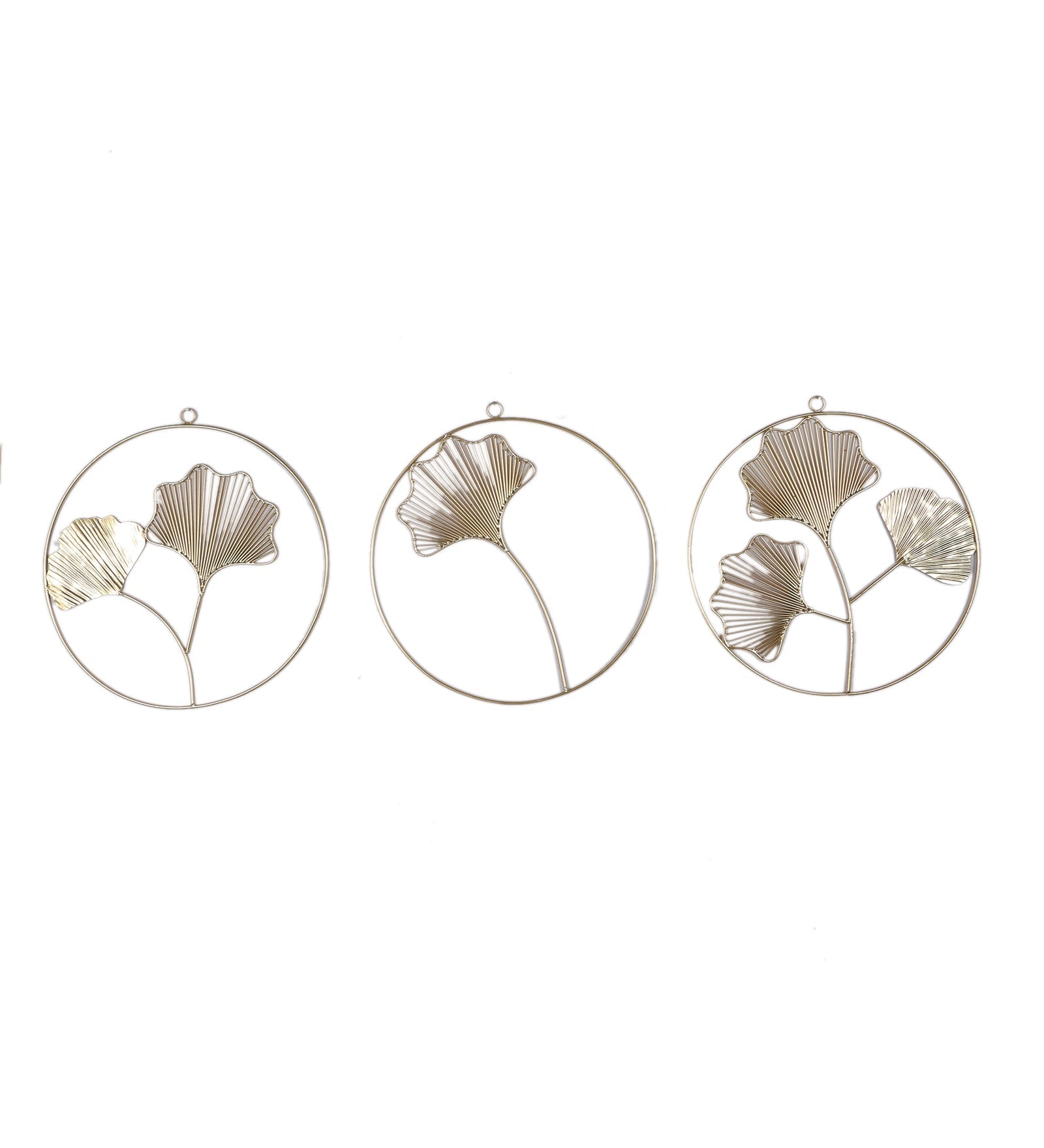 Golden Leaves Ring Wall Decor Set of 3