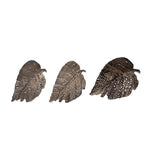 Black & Gold Etching Leaves Wal Decor Set of 3
