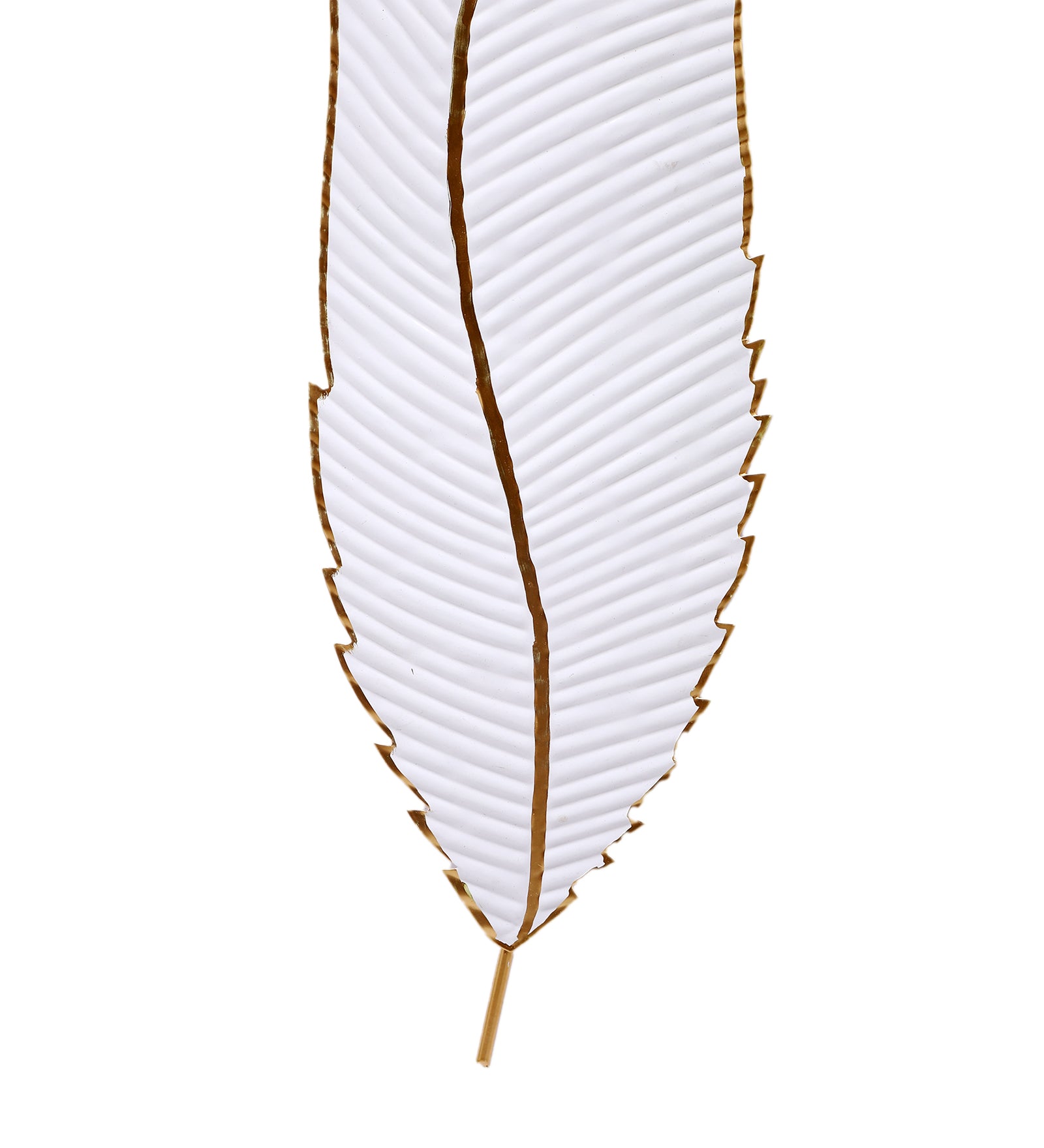 White & Gold Long Leaves Wall Decor Set of 2