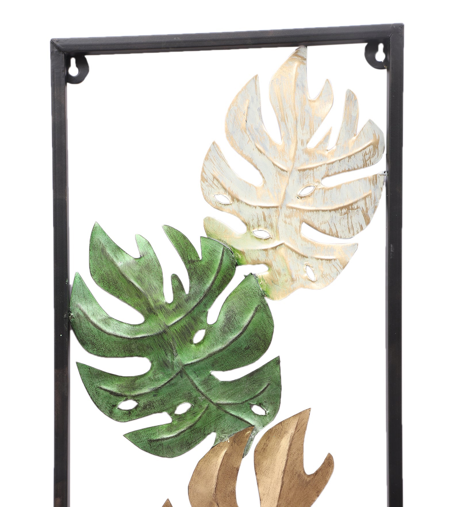 Green, Gold & White Maple Leaves Wall Decor Set of 2