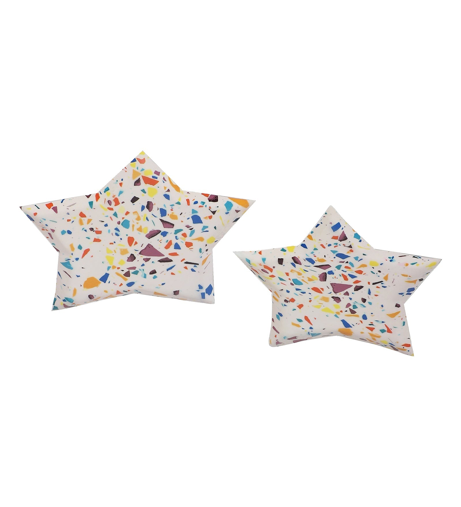 Multicolor Star Metal Platter Set of 2
