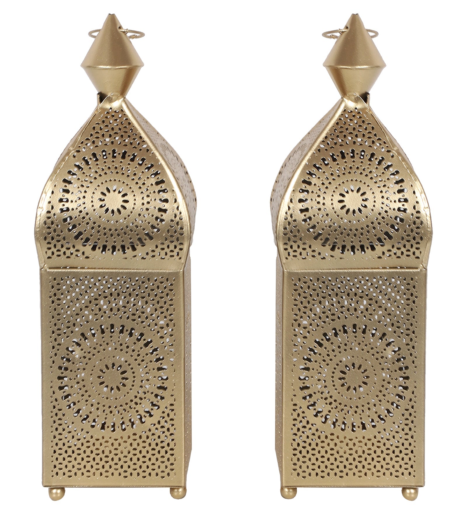 Hanging Etching Square Lantern Set of 2