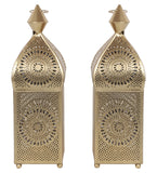 Hanging Etching Square Lantern Set of 2