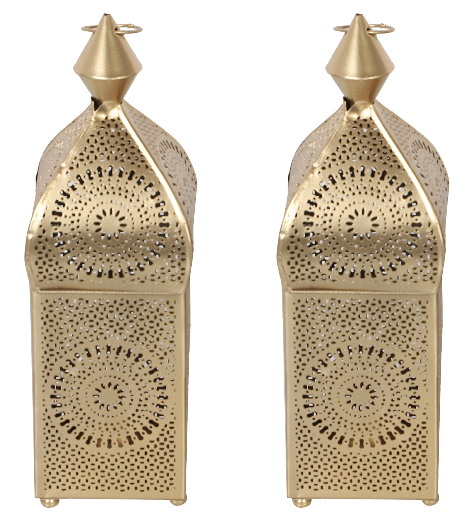 Hanging Etching Square Lantern Set of 2