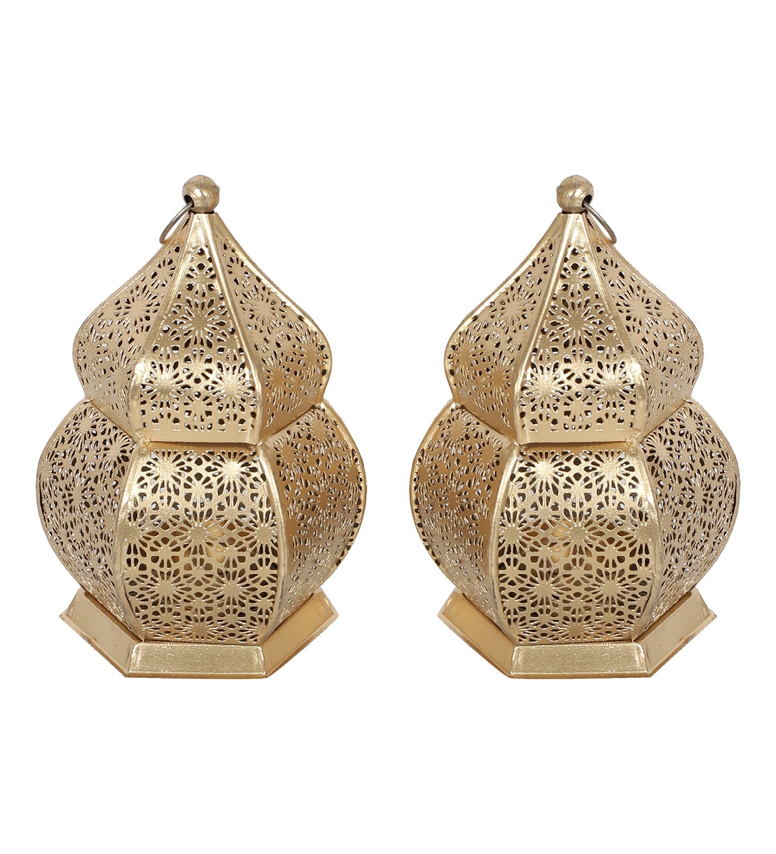 Hanging Hut Lantern Tealight Holder Set of 2