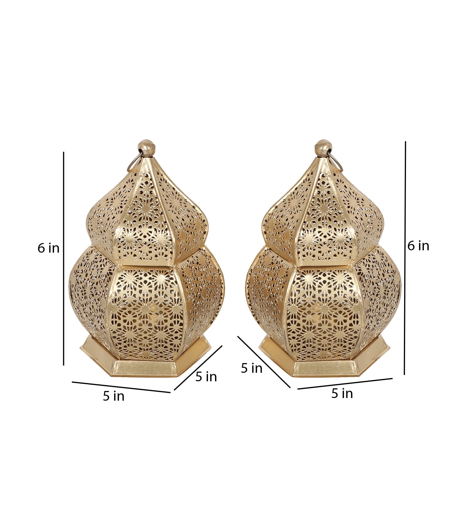 Hanging Hut Lantern Tealight Holder Set of 2