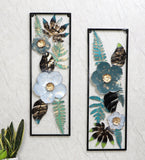 Multicolored Maple Leaves & Flower Wall Decor Set of 2