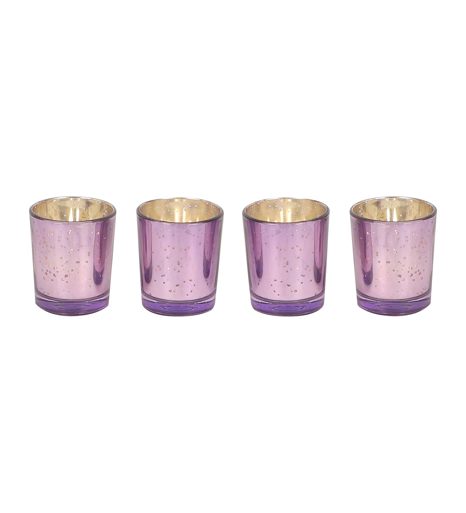 Three Layer Lotus With 4 Purple Glass Votive
