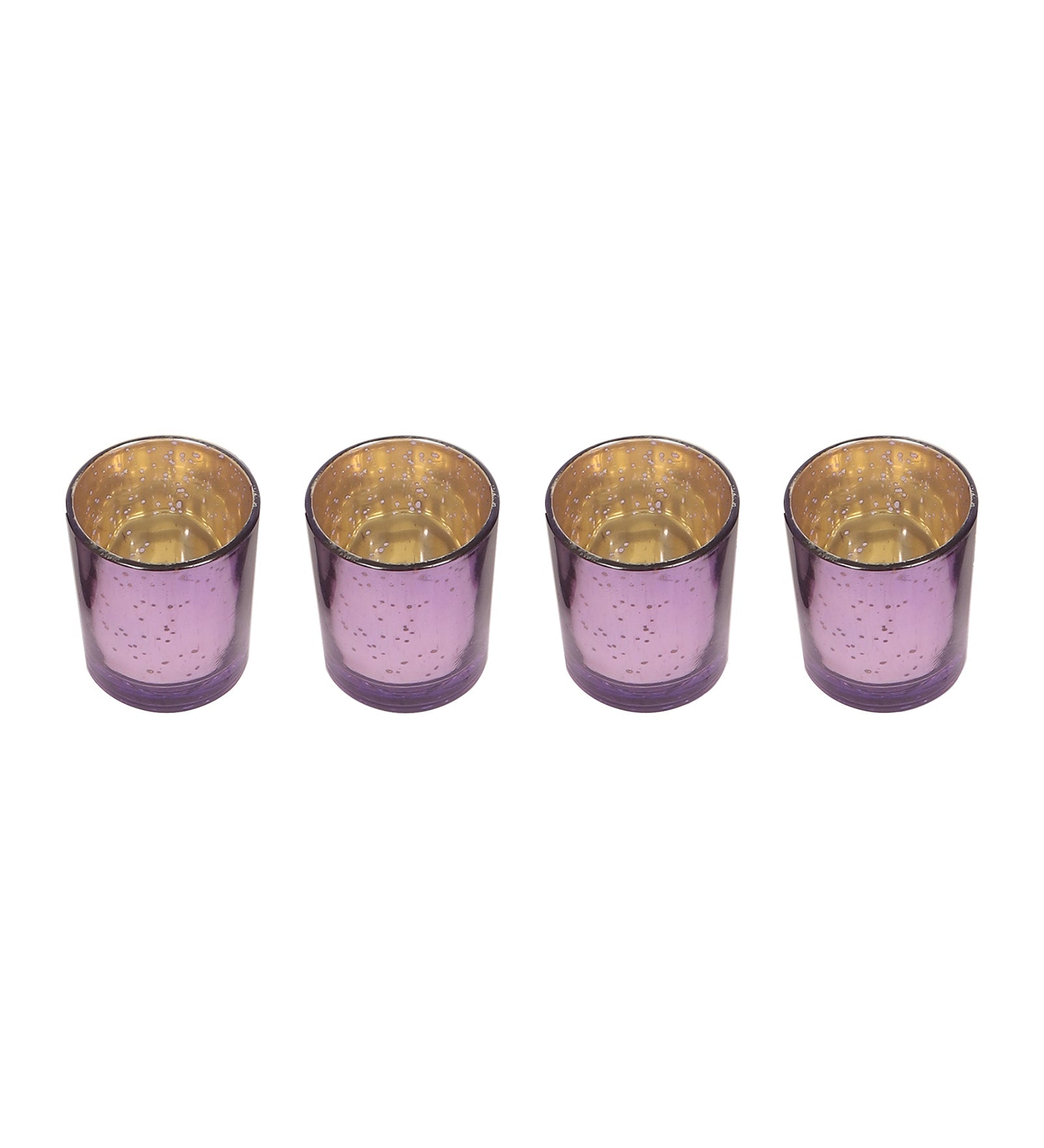 Three Layer Lotus With 4 Purple Glass Votive