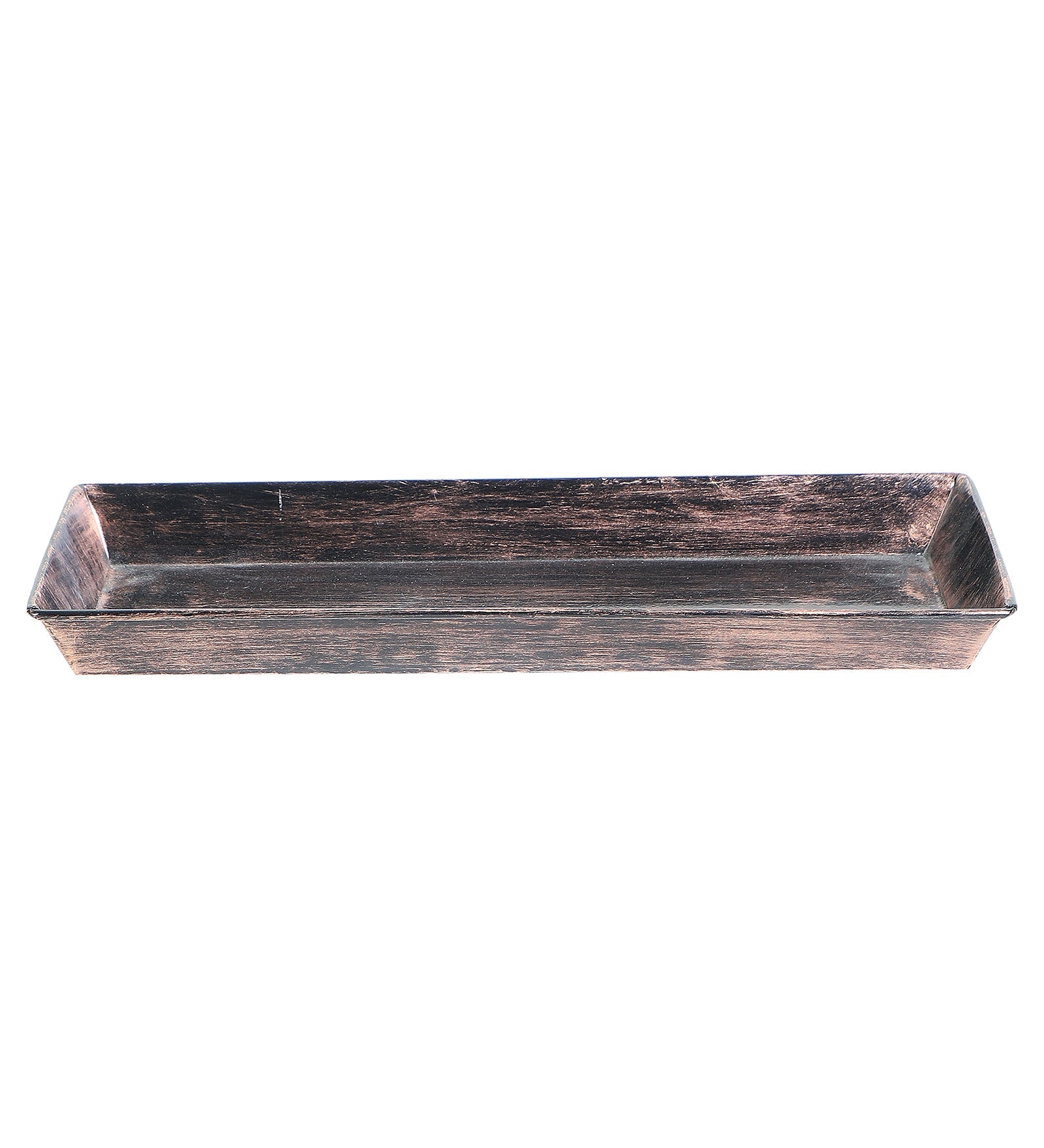 Copper & Black Metal Table Planters with Tray Set of 4