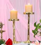 Cross Tree Aluminium Candle Stand Set of 2