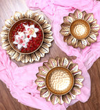 Lotus Cut Urli Set Of 3