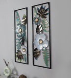 Multicolored Maple Leaves & Flower Wall Decor Set of 2