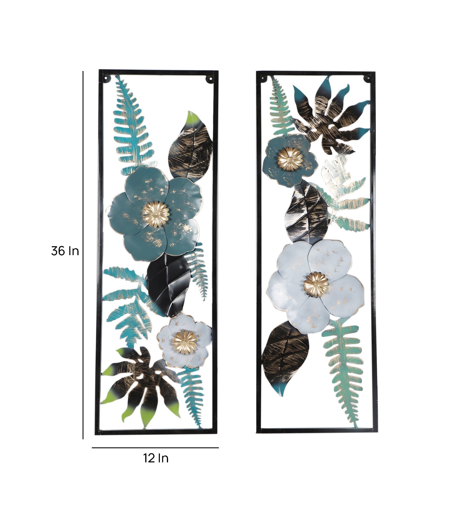 Multicolored Maple Leaves & Flower Wall Decor Set of 2
