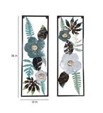 Multicolored Maple Leaves & Flower Wall Decor Set of 2