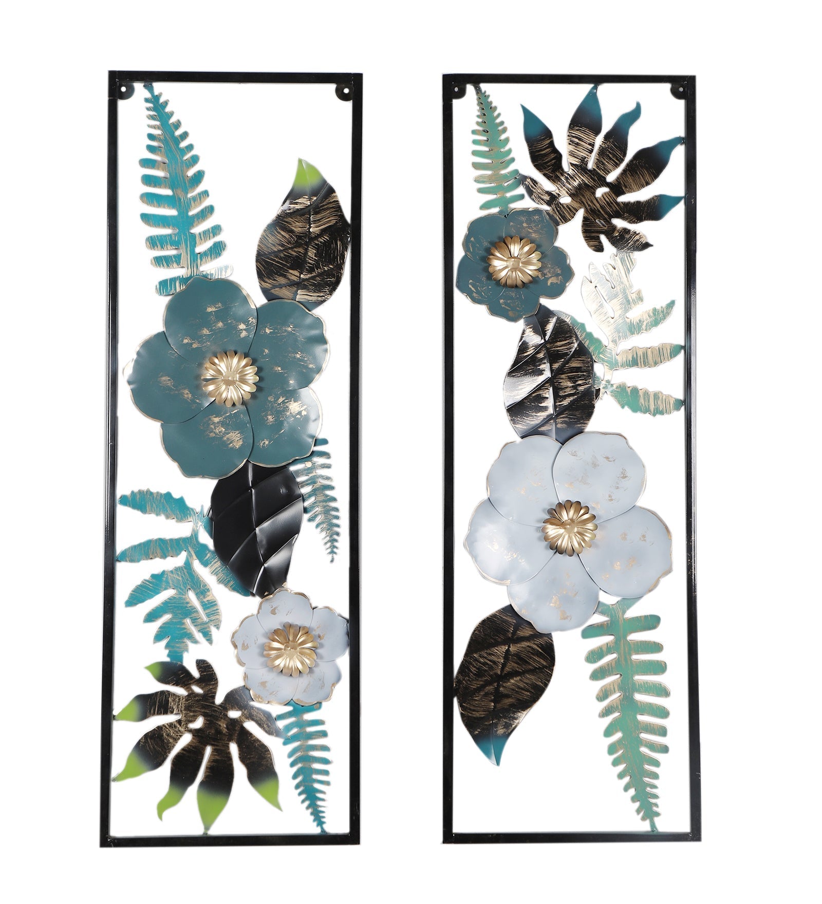 Multicolored Maple Leaves & Flower Wall Decor Set of 2