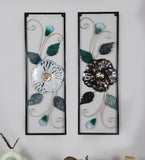 Black & Silver Etching Flower Wall Decor Set of 2