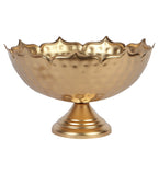 Gold Metal Taj Urli with Center Urli & Tealight Holder Set of 7