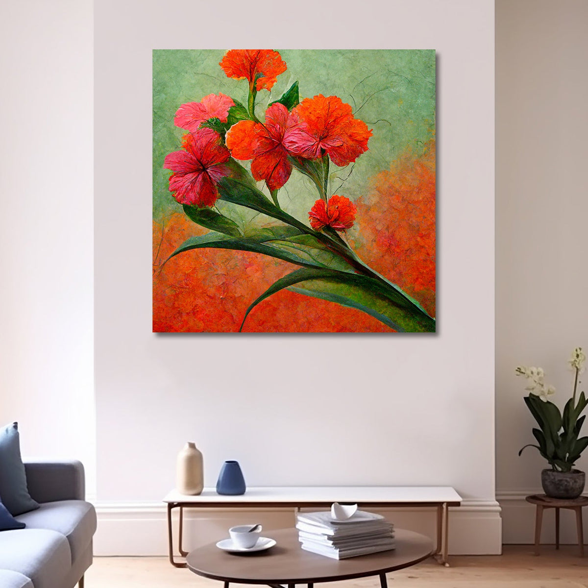 Flower Mosaic Intricate Wall Art
