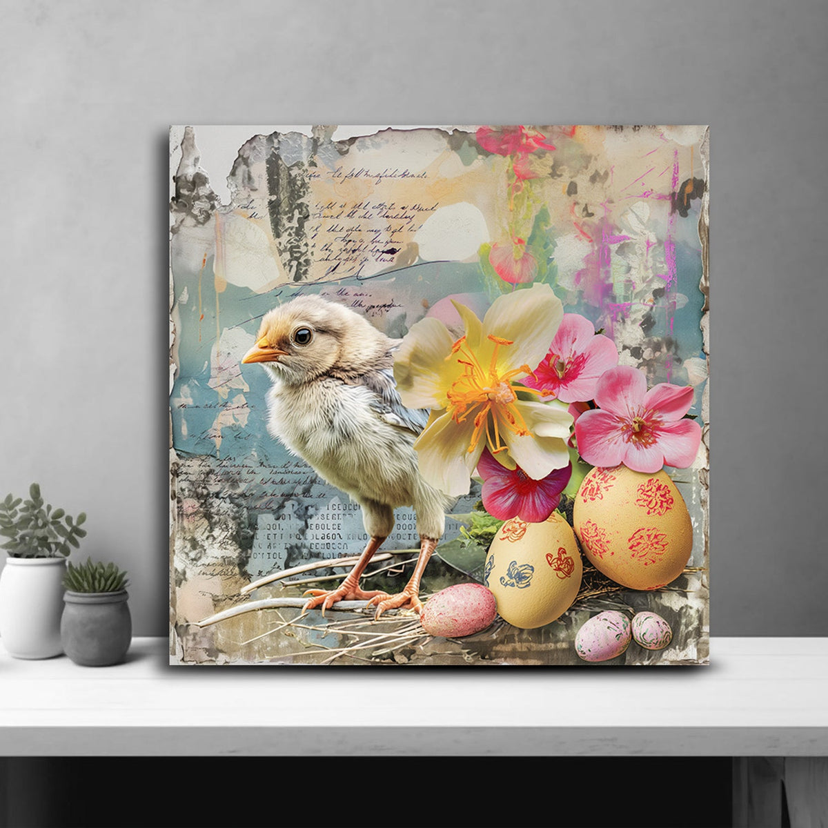 Serene Birds with Floral Landscapes Wall Decor