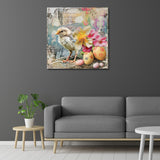 Serene Birds with Floral Landscapes Wall Decor