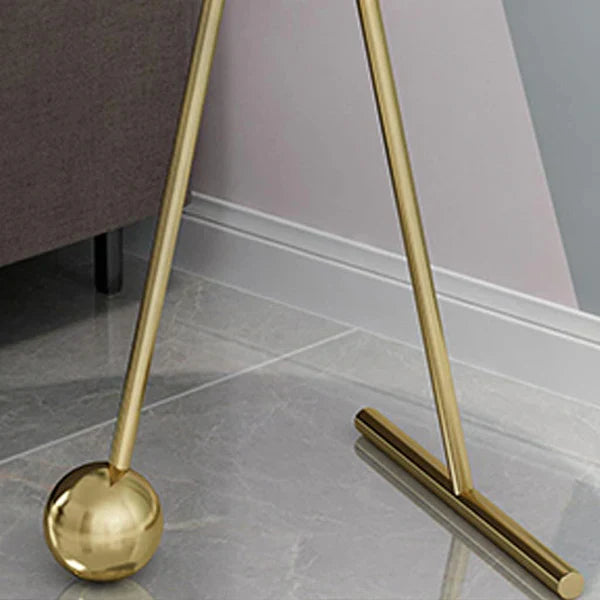 Black Marble Round End Side Table with Gold Base