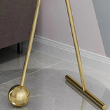 Black Marble Round End Side Table with Gold Base