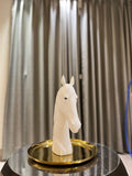 Elegant White Horse Head Sculpture