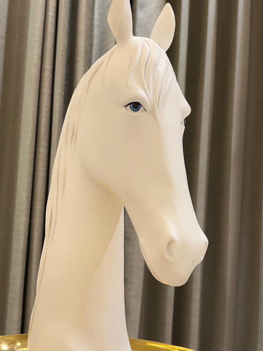 Elegant White Horse Head Sculpture