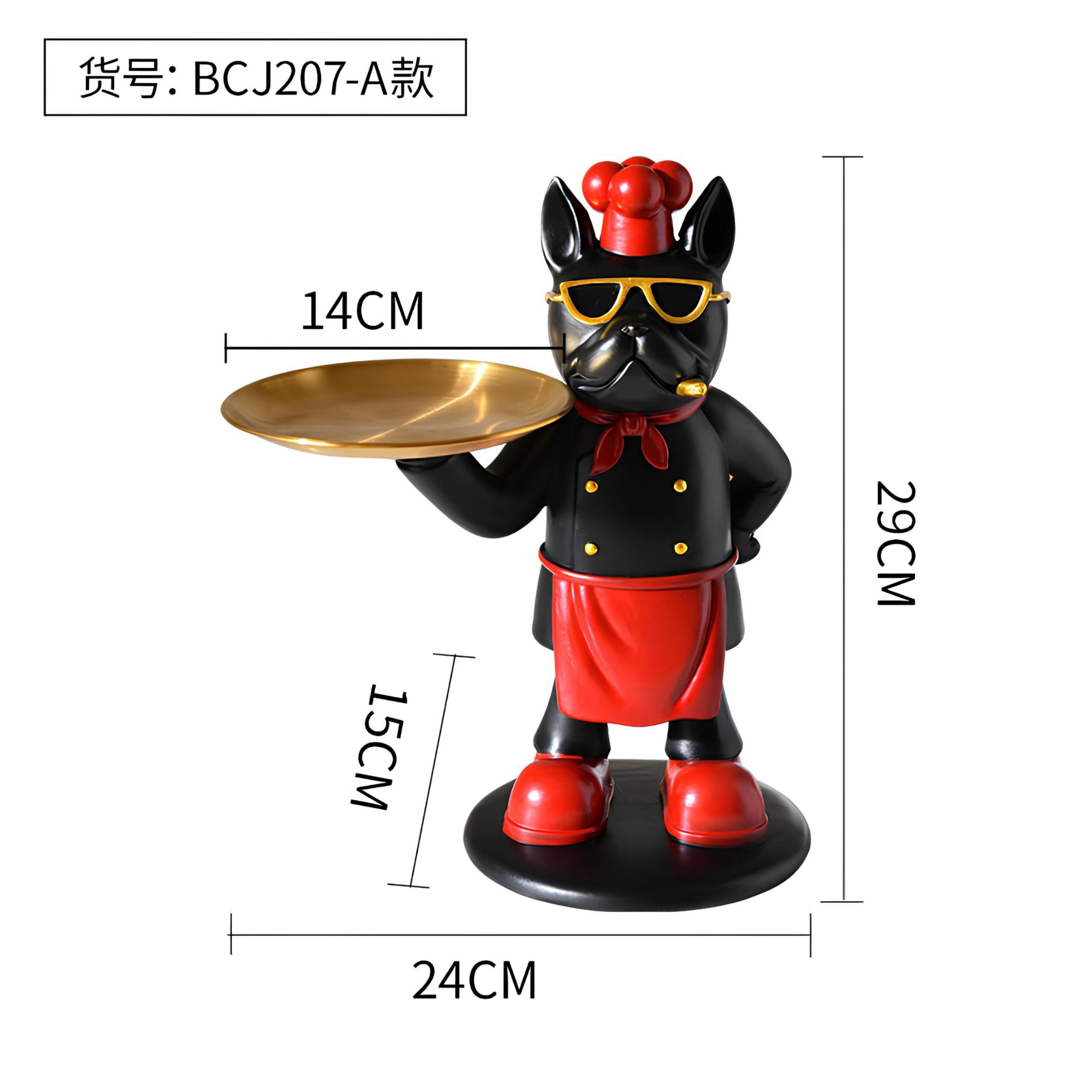 White Cool Dog Showpiece with Plate for Home Decor Item, Kitchen, Bedroom, Office, Dinning Table, Gifts Item
