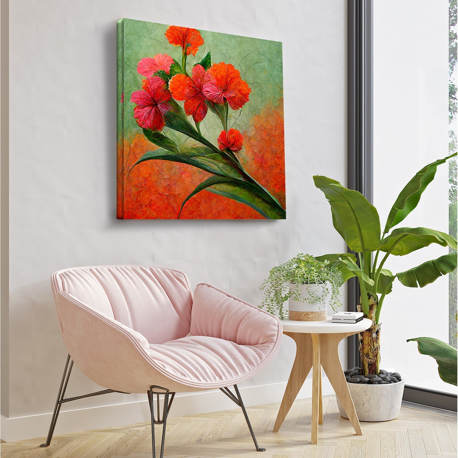 Flower Mosaic Intricate Wall Art