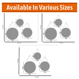 Madhubani Art Round Framed Canvas Wall Decorative Paintings - Set of 3