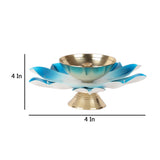 Colored Brass Akhand Dia Set of 4