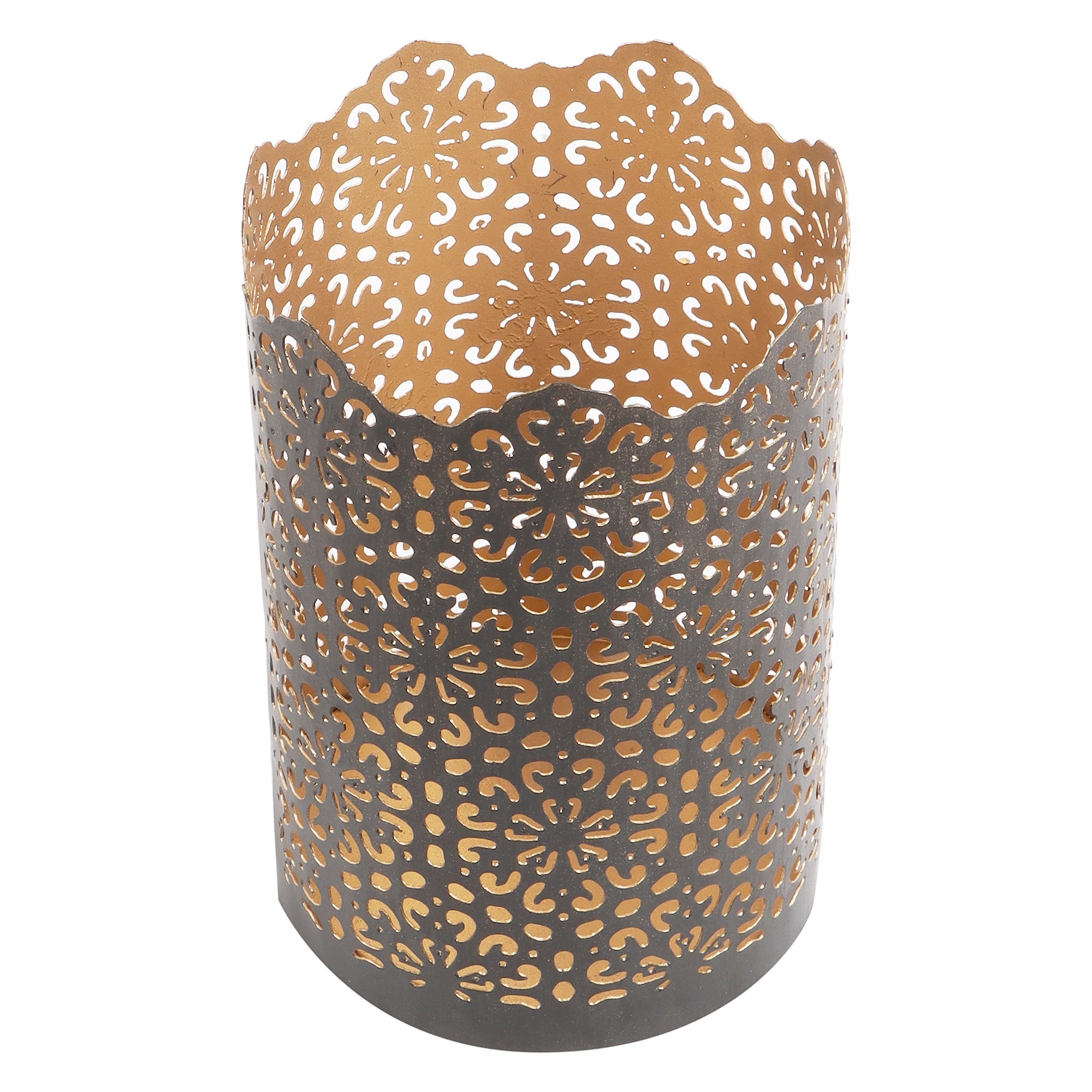 Black & Gold Metal Votive Set of 3
