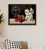 White Statue Printed Analog MDF Modern Wall Clock
