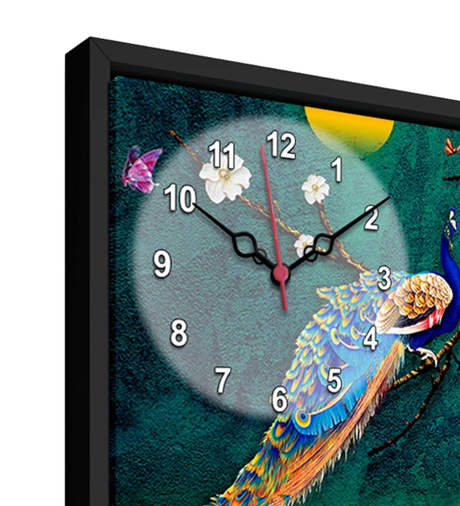 Peacock Printed Analog MDF Modern Wall Clock