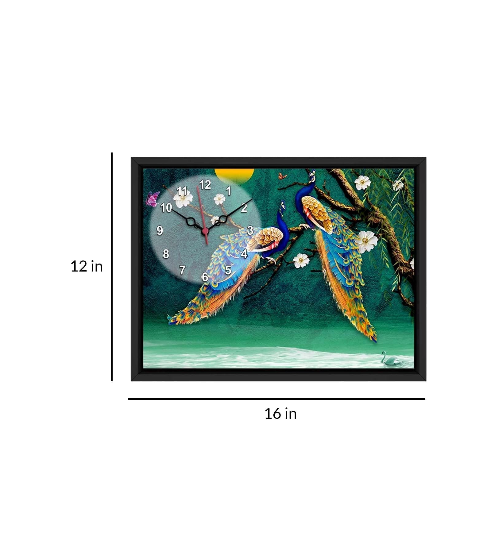 Peacock Printed Analog MDF Modern Wall Clock