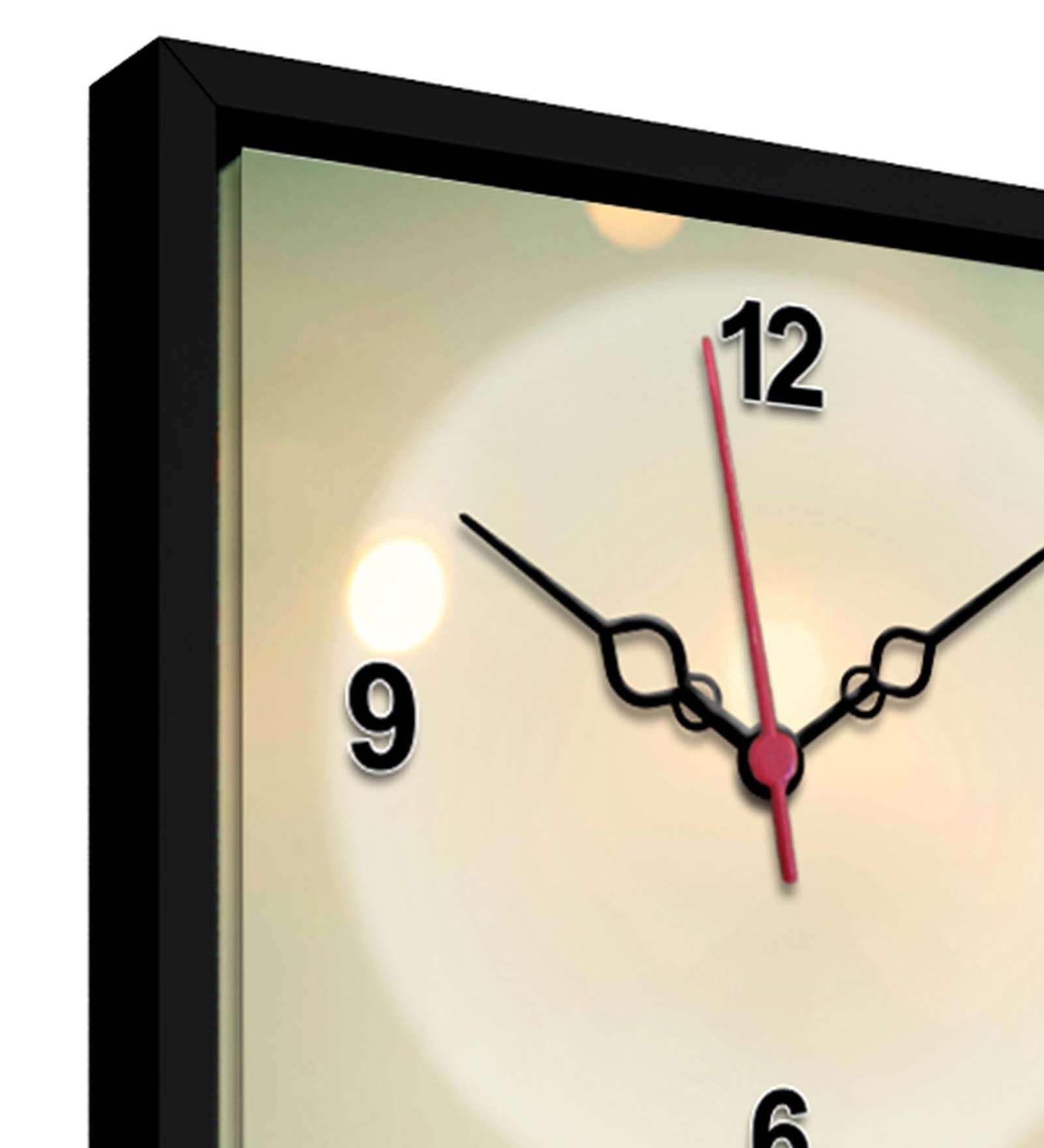 Black Framed Blue Deer MDF Analog Wall Clock