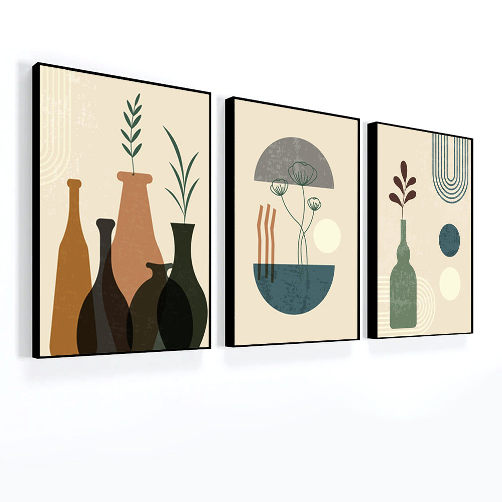 Boho Modern Abstract Contemporary Frame Painting & Wall Arts Set of 3