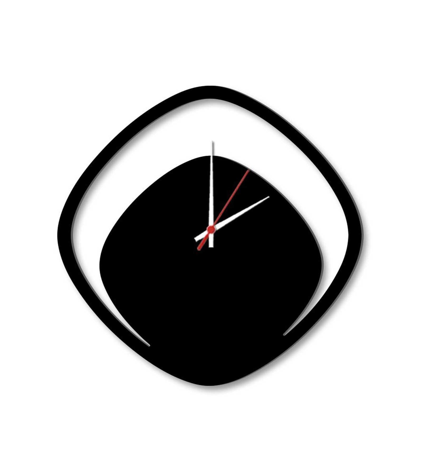 Black MDF Boomerang Wooden Wall Clock