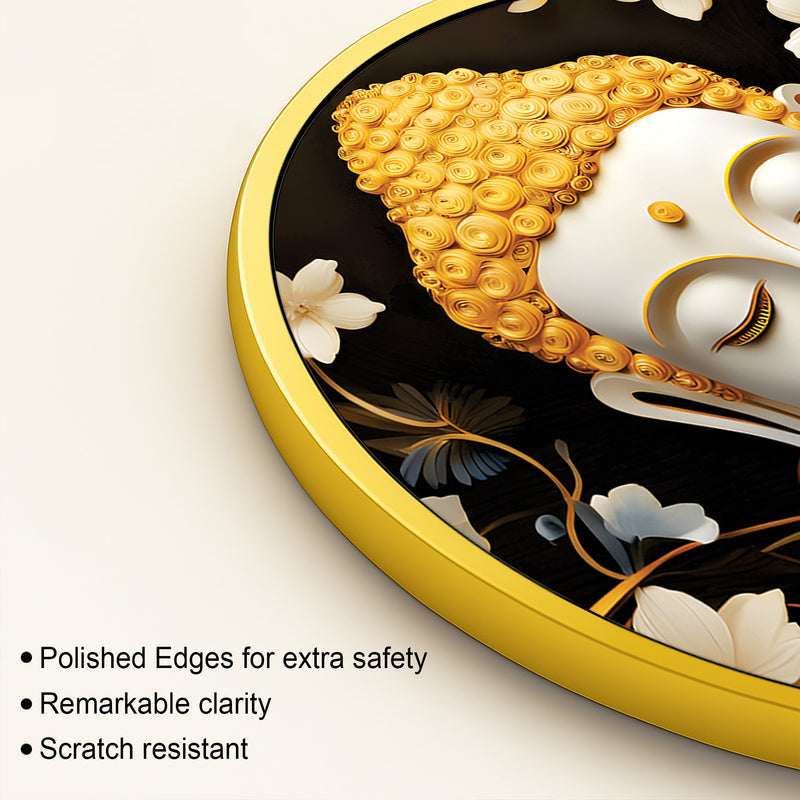 Gautam Buddha Luxury Round Wall Painting