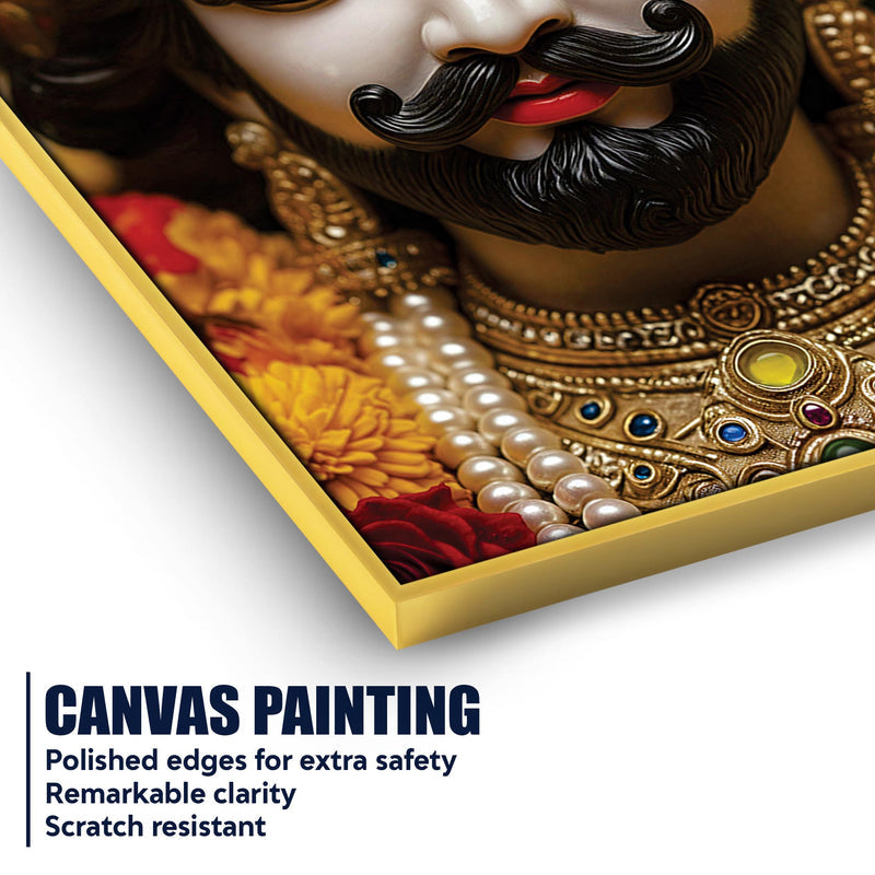 Divine Khatu Shyam Ji Canvas Painting Royal Spiritual Wall Decor Artwork