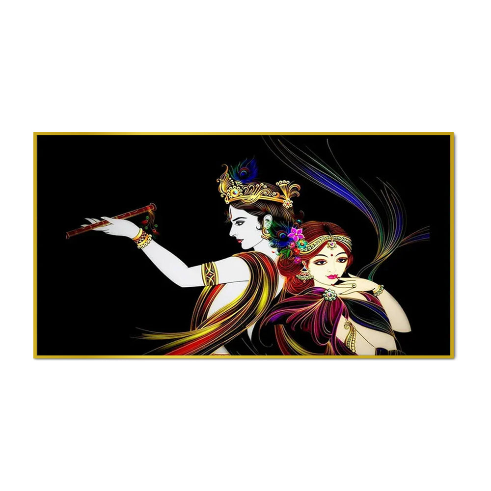 Radha Krishna Spiritual Canvas  Wall Painting