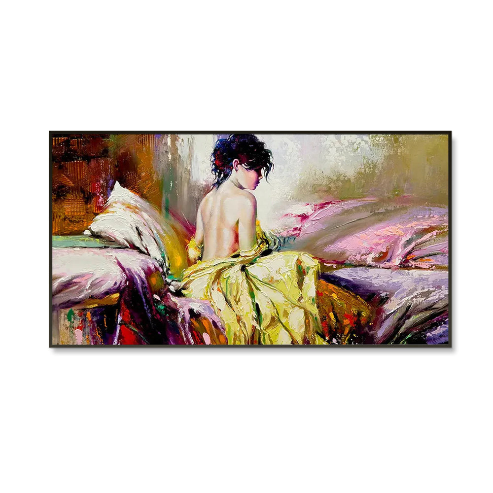 Beautiful Lady Canvas Art with Wall Painting