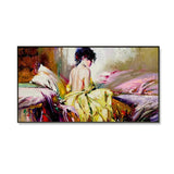 Beautiful Lady Canvas Art with Wall Painting